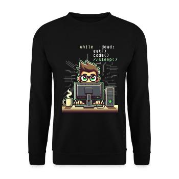 Programmeur, Codage informatique, Développeur de logiciels - Sweat-shirt Unisexe - noir - Devant - Alina (178cm) & Michal (187cm)