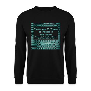 Programmeur, Codage informatique, Développeur de logiciels - Sweat-shirt Unisexe - noir - Devant - Alina (178cm) & Michal (187cm)