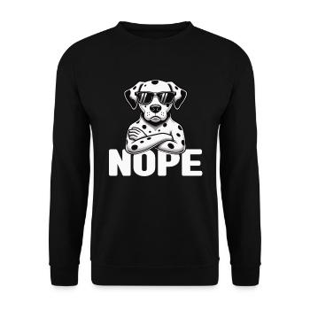 Dalmatiner Hunde Liebhaber Hundebesitzer - Unisex Pullover - Schwarz - Vorne - Alina (178cm) & Michal (187cm)