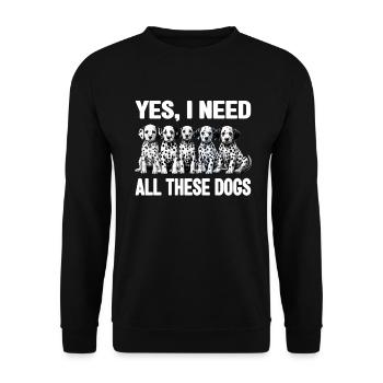 Dalmatiner Hunde Liebhaber Hundebesitzer - Unisex Pullover - Schwarz - Vorne - Alina (178cm) & Michal (187cm)