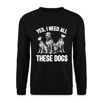 Dalmatiner Hunde Liebhaber Hundebesitzer - Unisex Pullover - Schwarz - Vorne - Alina (178cm) & Michal (187cm)
