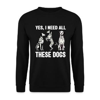 Dalmatiner Hunde Liebhaber Hundebesitzer - Unisex Pullover - Schwarz - Vorne - Alina (178cm) & Michal (187cm)