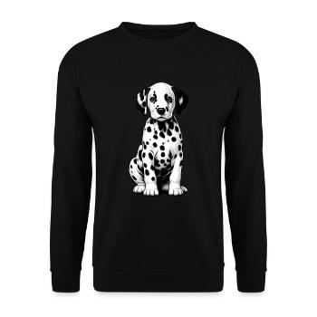 Dalmatiner Hunde Liebhaber Hundebesitzer - Unisex Pullover - Schwarz - Vorne - Alina (178cm) & Michal (187cm)