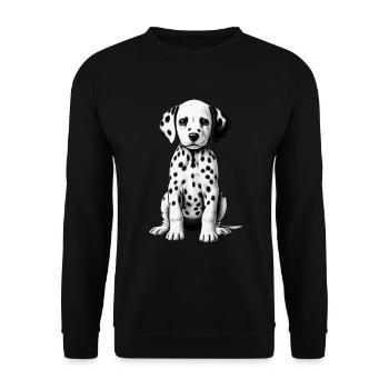Dalmatiner Hunde Liebhaber Hundebesitzer - Unisex Pullover - Schwarz - Vorne - Alina (178cm) & Michal (187cm)