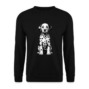 Dalmatiner Hunde Liebhaber Hundebesitzer - Unisex Pullover - Schwarz - Vorne - Alina (178cm) & Michal (187cm)