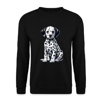 Dalmatiner Hunde Liebhaber Hundebesitzer - Unisex Pullover - Schwarz - Vorne - Alina (178cm) & Michal (187cm)