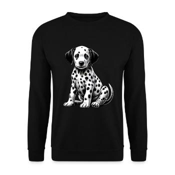 Dalmatiner Hunde Liebhaber Hundebesitzer - Unisex Pullover - Schwarz - Vorne - Alina (178cm) & Michal (187cm)