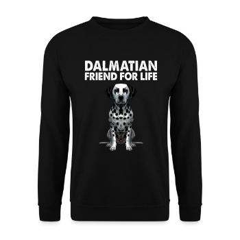 Dalmatiner Hunde Liebhaber Hundebesitzer - Unisex Pullover - Schwarz - Vorne - Alina (178cm) & Michal (187cm)