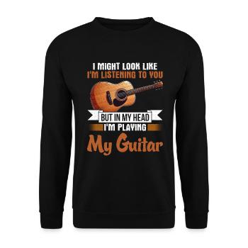 Gitarrist Musiker Gitarrenmusik - Unisex Pullover - Schwarz - Vorne - Alina (178cm) & Michal (187cm)