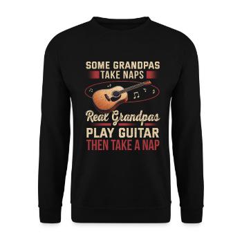 Gitarrist Musiker Gitarrenmusik - Unisex Pullover - Schwarz - Vorne - Alina (178cm) & Michal (187cm)