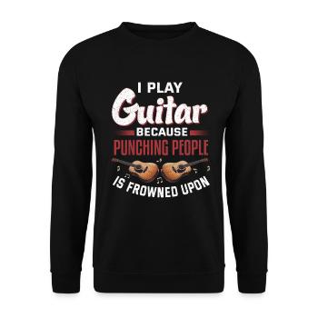 Gitarrist Musiker Gitarrenmusik - Unisex Pullover - Schwarz - Vorne - Alina (178cm) & Michal (187cm)