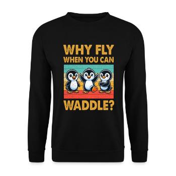 Penguine Vogelliebhaber Penguin -Enthusiast - Unisex Pullover - Schwarz - Vorne - Alina (178cm) & Michal (187cm)