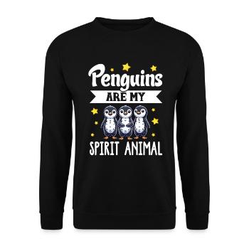 Penguine Vogelliebhaber Penguin -Enthusiast - Unisex Pullover - Schwarz - Vorne - Alina (178cm) & Michal (187cm)