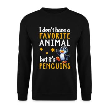 Penguine Vogelliebhaber Penguin -Enthusiast - Unisex Pullover - Schwarz - Vorne - Alina (178cm) & Michal (187cm)
