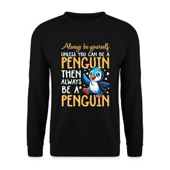 Pingouins Oiseau Amoureux des Pingouins Passionné - Sweat-shirt Unisexe - noir - Devant - Alina (178cm) & Michal (187cm)