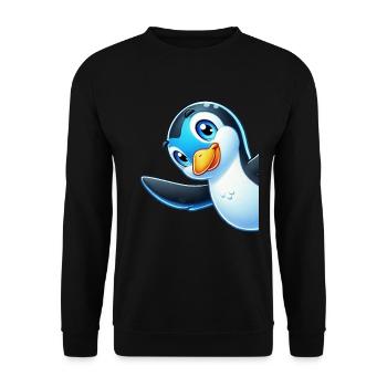 Penguine Vogelliebhaber Penguin -Enthusiast - Unisex Pullover - Schwarz - Vorne - Alina (178cm) & Michal (187cm)