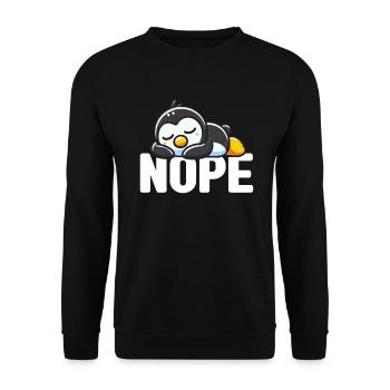 Penguine Vogelliebhaber Penguin -Enthusiast - Unisex Pullover - Schwarz - Vorne - Alina (178cm) & Michal (187cm)