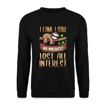 Sloths, Animal Lover, Sloth Lover, Lazy Sloth - Unisex Sweatshirt - black - Front - Alina (178cm) & Michal (187cm)