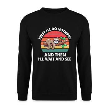 Sloths, Animal Lover, Sloth Lover, Lazy Sloth - Unisex Sweatshirt - black - Front - Alina (178cm) & Michal (187cm)