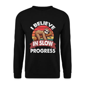 Sloths, Animal Lover, Sloth Lover, Lazy Sloth - Unisex Sweatshirt - black - Front - Alina (178cm) & Michal (187cm)