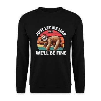 Sloths, Animal Lover, Sloth Lover, Lazy Sloth - Unisex Sweatshirt - black - Front - Alina (178cm) & Michal (187cm)