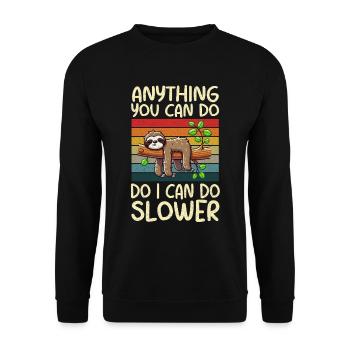 Sloths, Animal Lover, Sloth Lover, Lazy Sloth - Unisex Sweatshirt - black - Front - Alina (178cm) & Michal (187cm)
