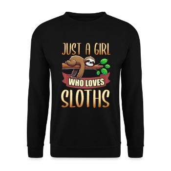 Sloths, Animal Lover, Sloth Lover, Lazy Sloth - Unisex Sweatshirt - black - Front - Alina (178cm) & Michal (187cm)