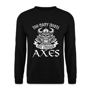 Viking Norse Gods Nordman Mythology - Unisex Sweatshirt - black - Front - Alina (178cm) & Michal (187cm)