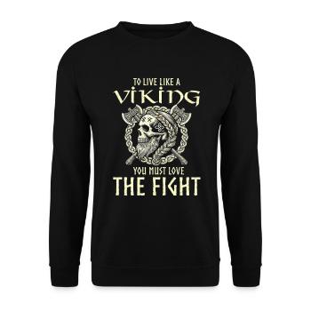 Viking Norse Gods Nordman Mythology - Unisex Sweatshirt - black - Front - Alina (178cm) & Michal (187cm)