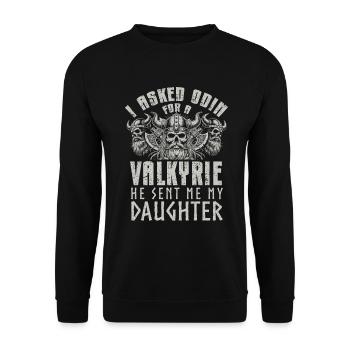 Viking Norse Gods Nordman Mythology - Unisex Sweatshirt - black - Front - Alina (178cm) & Michal (187cm)