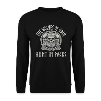 Viking Norse Gods Nordman Mythology - Unisex Sweatshirt - black - Front - Alina (178cm) & Michal (187cm)