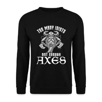 Viking Norse Gods Nordman Mythology - Unisex Sweatshirt - black - Front - Alina (178cm) & Michal (187cm)
