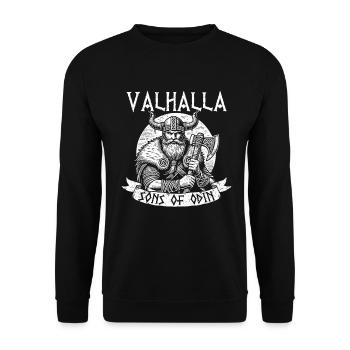 Viking Norse Gods Nordman Mythology - Unisex Sweatshirt - black - Front - Alina (178cm) & Michal (187cm)
