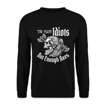 Viking Norse Gods Nordman Mythology - Unisex Sweatshirt - black - Front - Alina (178cm) & Michal (187cm)