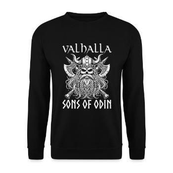 Viking Norse Gods Nordman Mythology - Unisex Sweatshirt - black - Front - Alina (178cm) & Michal (187cm)
