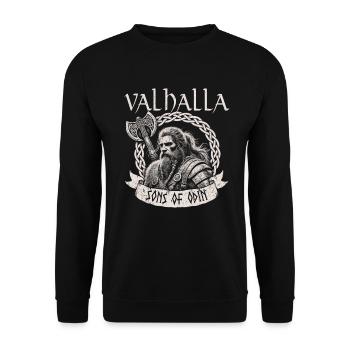 Viking Norse Gods Nordman Mythology - Unisex Sweatshirt - black - Front - Alina (178cm) & Michal (187cm)