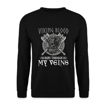Viking Norse Gods Nordman Mythology - Unisex Sweatshirt - black - Front - Alina (178cm) & Michal (187cm)