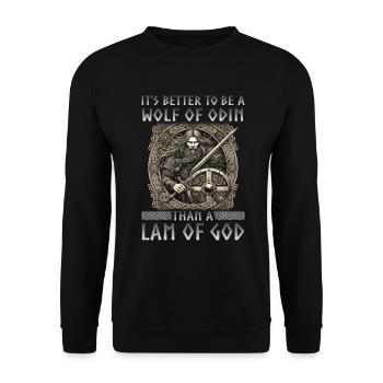 Viking Norse Gods Nordman Mythology - Unisex Sweatshirt - black - Front - Alina (178cm) & Michal (187cm)
