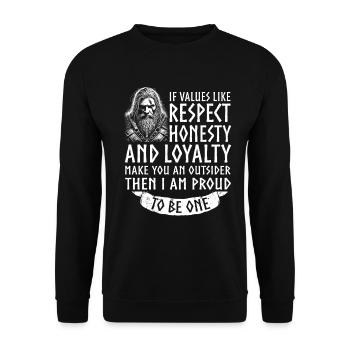 Viking Norse Gods Nordman Mythology - Unisex Sweatshirt - black - Front - Alina (178cm) & Michal (187cm)
