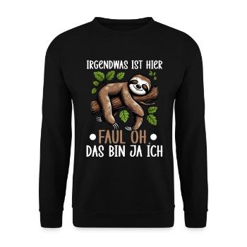 Sloth Lazy Sloth Lover Sloths - Unisex Sweatshirt - black - Front - Alina (178cm) & Michal (187cm)