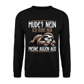 Sloth Lazy Sloth Lover Sloths - Unisex Sweatshirt - black - Front - Alina (178cm) & Michal (187cm)
