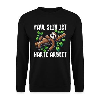 Sloth Lazy Sloth Lover Sloths - Unisex Sweatshirt - black - Front - Alina (178cm) & Michal (187cm)
