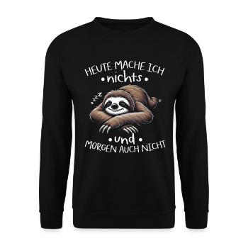 Sloth Lazy Sloth Lover Sloths - Unisex Sweatshirt - black - Front - Alina (178cm) & Michal (187cm)