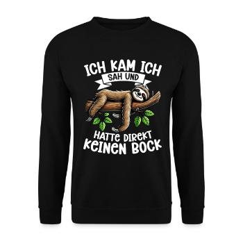 Sloth Lazy Sloth Lover Sloths - Unisex Sweatshirt - black - Front - Alina (178cm) & Michal (187cm)