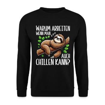 Sloth Lazy Sloth Lover Sloths - Unisex Sweatshirt - black - Front - Alina (178cm) & Michal (187cm)