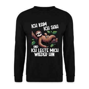 Sloth Lazy Sloth Lover Sloths - Unisex Sweatshirt - black - Front - Alina (178cm) & Michal (187cm)