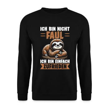 Sloth Lazy Sloth Lover Sloths - Unisex Sweatshirt - black - Front - Alina (178cm) & Michal (187cm)