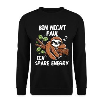 Sloth Lazy Sloth Lover Sloths - Unisex Sweatshirt - black - Front - Alina (178cm) & Michal (187cm)