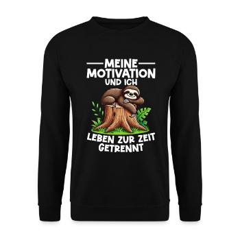Sloth Lazy Sloth Lover Sloths - Unisex Sweatshirt - black - Front - Alina (178cm) & Michal (187cm)