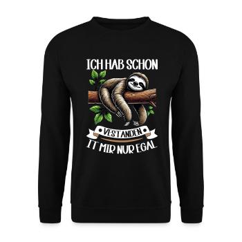 Sloth Lazy Sloth Lover Sloths - Unisex Sweatshirt - black - Front - Alina (178cm) & Michal (187cm)